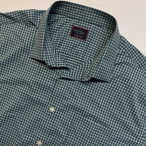 UNTUCKit Peterson Shirt Mens XXL Green Plaid Button Up Short Sleeve Stretch